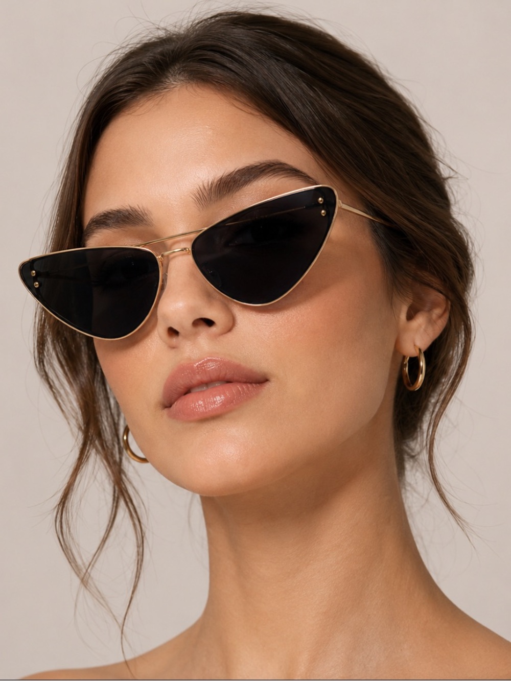 Mincl Cat Eye Gold  Sunglasses NEW